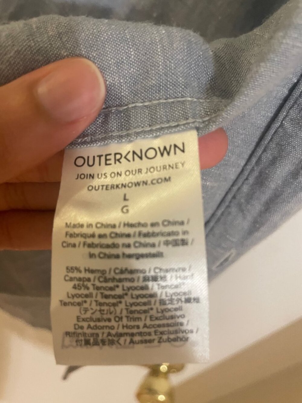 Outerknown Men's Shirt (Large) - Picture 2 of 3